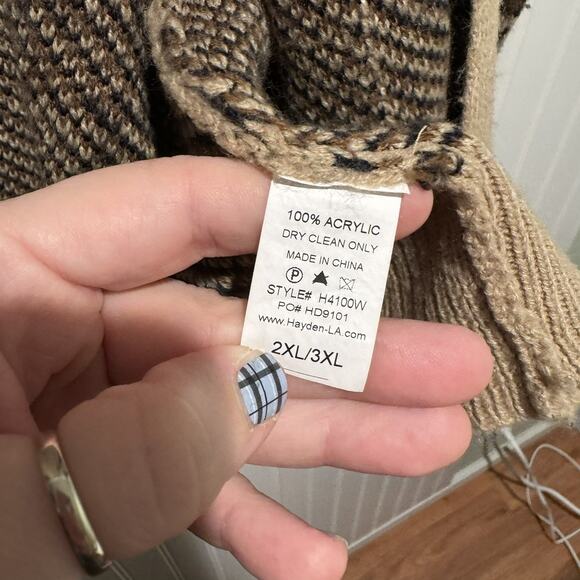 Hayden Leopard Cardigan Sweater Plus Size 2X/3X - Picture 5 of 6